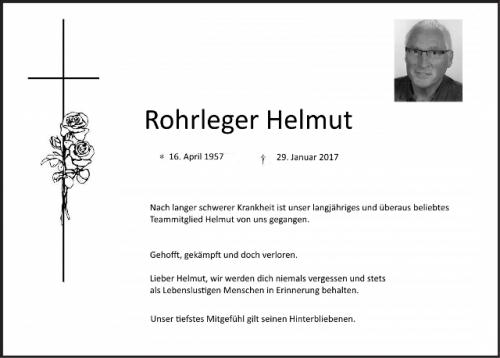 Traueranzeige Rohrleger Helmut DU NRW